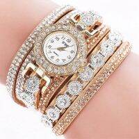 【YF】♨☈  Fashion Rhinestone Blingbling Leather Wrap women watch