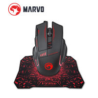 MARVO G909+G1 เมาส์เกมมิ่ง + แผ่นรองเมาส์ Gaming Mouse Scorpion