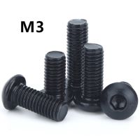 100pcs/lot ISO7380 GB70.2 M3x6/8/10/12/16/20/25mm Grade 10.9 Round Head Screws Mushroom Hexagon Socket Button Head Screw Nails Screws  Fasteners