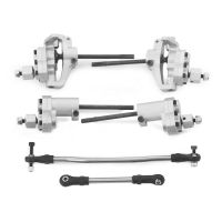 Metal Front Rear Portal Axles with Steering Link for 1/10 RC Crawler Axial SCX10 II 90046 90047 AR44 Axle Upgrade Parts