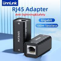 UNNLINK RJ45 konektor jaringan Extender anti-petir adaptor Gigabit Antarmuka Female ke Female jaringan konektor untuk Cat7/6/5