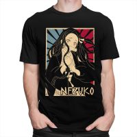 Retro Demon Slayer Tshirt Nezuko Kamado T Shirt Men Preshrunk Cotton Kimetsu No Yaiba Tee Clothing Merch Gift