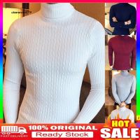CODHaley Childe CERA-Casual Men Winter Solid Color Turtle Neck Long Sleeve Twist Knitted Slim Sweater