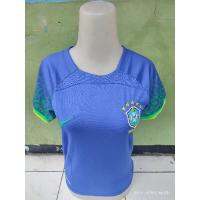 ใหม่ เสื้อกีฬาแขนสั้น ลายทีมบราซิล LADIES Brazil Away Carldcup Brazil CUP QATAR 2022 2022 2023 BLUE 22 23 เกรดทางการ