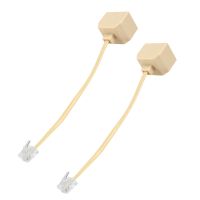 2 Pcs 6P4C RJ11 Male to 2x Female Splitter Tele pone Connector Adapter