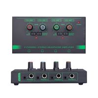 Professional 4/6 Channel Amplifier เครื่องขยายเสียงหูฟัง Lossless Monitor Splitter เครื่องขยายเสียงควบคุมระดับเสียงอิสระ