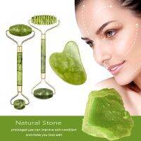 ZZOOI Guasha Natural Stone Jade Face Massage Gua Sha Massager Tool Massage Jade Roller Set visage rouleau de massage rouleau visage