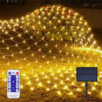 SolarEU Plug LED Net Light String Light Outdoor MulticolorWarmWhiteBlue Net String Light for Lawn Fence Christmas Tree Decor