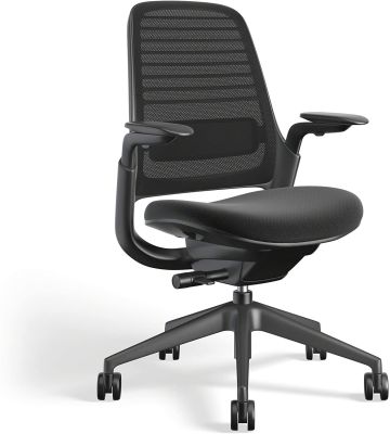 Modernform เก้าอี้เพื่อสุขภาพ รุ่น Series1 โครงสีดำ พนักพิงกลางสีดำ เบาะสีดำ เก้าอี้ Steelcase ergonomic