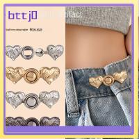 BTTJ0 2PCS สังกะสีอัลลอยด์ กางเกงรัดเอว ปรับได้ปรับได้ ไม่จำเป็นต้องตัดเย็บ กางเกงเอวกระดุม ปุ่มคลิปหนีบ ปุ่มพิน สำหรับผู้หญิง