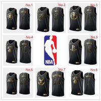 8 Style NBA Jerseys Black Gold V Jersey James Leonard Wade Durant Dončić Antetokounmpo Harden Jersey