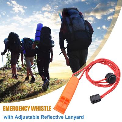 Pipe Dual Whistle Camping Safety Survival Whistles Marine Whistle Rescue Emergency With Adjustable Reflective Lanyard Survival kits