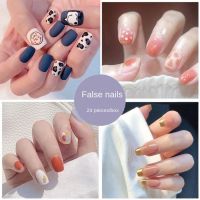 【With Glue】24Pcs Fake Nails Finished Nail Short Fashion Fake Nails