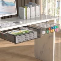 Desk Supplies Holder Rack Office Organizer Drawer Clear Under Desk Hidden Drawer Storage Box Memo Pen Stationery Storage Tray