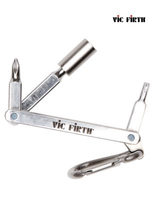 Vic Firth  VICKEY3 กุญแจกกลอง พร้อมเครื่องมือกลอง และตัวเกี่ยวห้อย (Multi-Tool Drum Key)