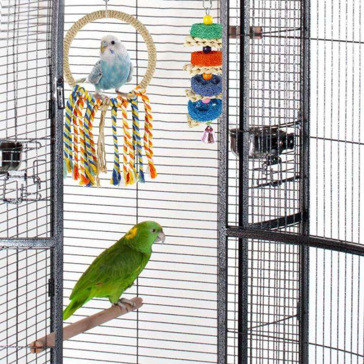 aov-7pcs-bird-parrot-ของเล่นไม้ที่มีสีสัน-bird-swing-ของเล่นแขวน-parrot-chewing-ของเล่น-parrot-เล่นการฝึกอบรมของเล่น-cod-จัดส่งฟรี