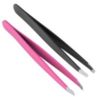 ✳✴ Pro Oblique Eyebrow Tweezers Stainless Steel Eyebrow Shaping Makeup Tools