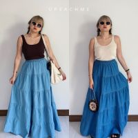 Vinnie jean skirt กระโปรงยีนส์ยาวสไตล์วินเทจ กระโปรงยาววินเทจ พลัสไซส์เท่ๆยาวๆกองๆ