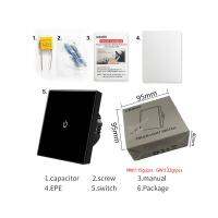 สวิตช์ไฟ UBARO Eu/uk สวิตช์ไฟหน้าจอโทรศัพท์คริสตัลสวิทช์ผนังสัมผัสแบบชุดสัญญาณไฟ LED เซ็นเซอร์ไฟฟ้า1 Gang 1 Way 220V