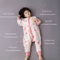 Elinfant 100 Cotton ถุงนอนเด็ก15-25องศาทารกแรกเกิดแยกขาแขนยาวฤดูใบไม้ผลิ Autumn