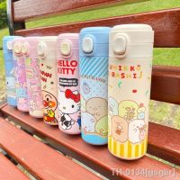 ☢✐ gsger kitty cartoon garrafa térmica de aço inoxidável garrafas sanrio melodia cinnamoroll estrelas gêmeas bonito frascos a vácuo