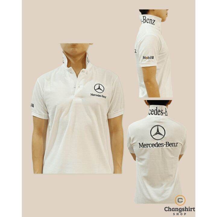 miinshop-เสื้อผู้ชาย-เสื้อผ้าผู้ชายเท่ๆ-เสื้อคอปกปัก-เบ็นซ์-benz-สกรีนปก-ผ้าเนื้อดีไม่ย้วย-ปักหลัง-ปักแขน-งานไทย-ส่งไวส่งเร็วส่งจริง-มีไซส์-3xl-รอบอก48-งานไทย-เสื้อผู้ชายสไตร์เกาหลี