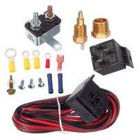 175-185 Degree Electric Cooling Fan Thermostat Kit Temp Sensor Temperature Switch 40 50 60 Amp RELAY of Radiator Fan Kit