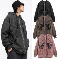 New Dark Jacket Coat พิมพ์ Angel Fairy เสื้อผ้าผู้หญิง y2k เสื้อ E-girl Punk Men Vintage Hip-Hop Streetwear แจ็คเก็ต 2021