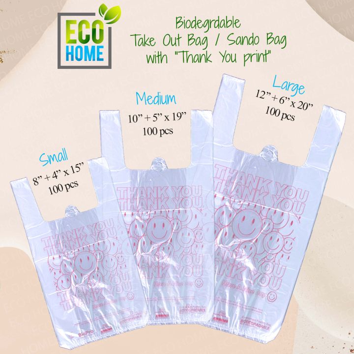 Biodegradable Plastic Bag Sando Bag Take Out Bag Clear Transparent ...