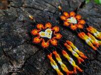 Kalindi EADED EARRINGS IN MEXICAN HUICHOL STYLE  ต่างหูลูกปัดสไตล์เม็กซิกันฮูโชล