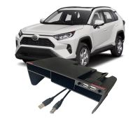 Vassoio Portaoggetti ต่อคอนโซลกลางรถยนต์ USB Vassoio Portaoggetti Porta Vassoio Per Caricabatterie Per Toyota RAV4 2019 2020 2021 Accessori