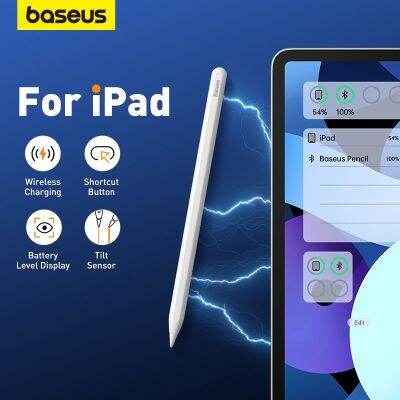 Baseus แท็บเล็ตดินสอ2 1สำหรับ Ipad Air 4 5 Pro 11 12.9 Mini 6สไตลัสสัมผัสปากกาแท็บเล็ตปฏิเสธฝ่ามือชาร์จแอปไร้สาย