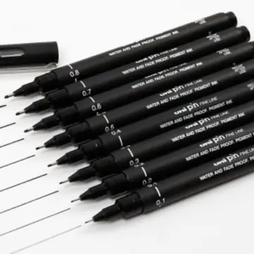 UNI-PIN (PER PIECE) Technical Drawing Pen ( 0.05 to 0.8 ) Engineering  /Architect /Drawing Pen Black