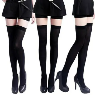 5/3/1pair Women Velvet Elastic Long Tube Stocking Over Knee Thigh High  Black Skinny Cotton Socks Over The Knee Non-slip Tights Stocking