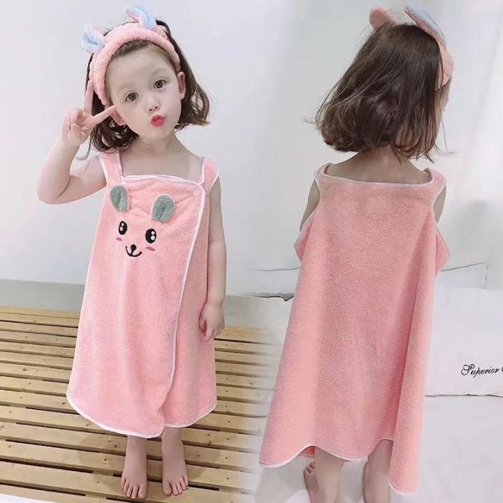 childrens-bathrobe-bath-towel-wearable-girls-bathrobe-super-absorbent-soft-wrap-bath-skirt-suitable-for-3-15-years-old-girls