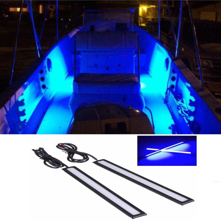 2x-17cm-waterproof-bright-blue-led-strip-kit-for-boat-marine-deck-interior-lighting