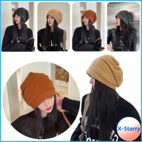 X-STARRY หมวกหมวกผู้หญิงผู้หญิง/ผู้ชายน่ารัก,มี4สีหมวกให้ความอบอุ่นในฤดูหนาวและฤดูใบไม้ร่วงหมวกไหมพรมถัก