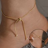 Simple Pull out Adjustable String Anklets Women 39;s Vintage Fashion Chain Anklet Lady Foot Jewelry Ankle Bangle Beach Holiday Gift