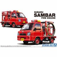 Aoshima 05794 1/24 Subaru Sambar Japan Fire Engine Kei Truck Plastic Model Assembly Building Kit