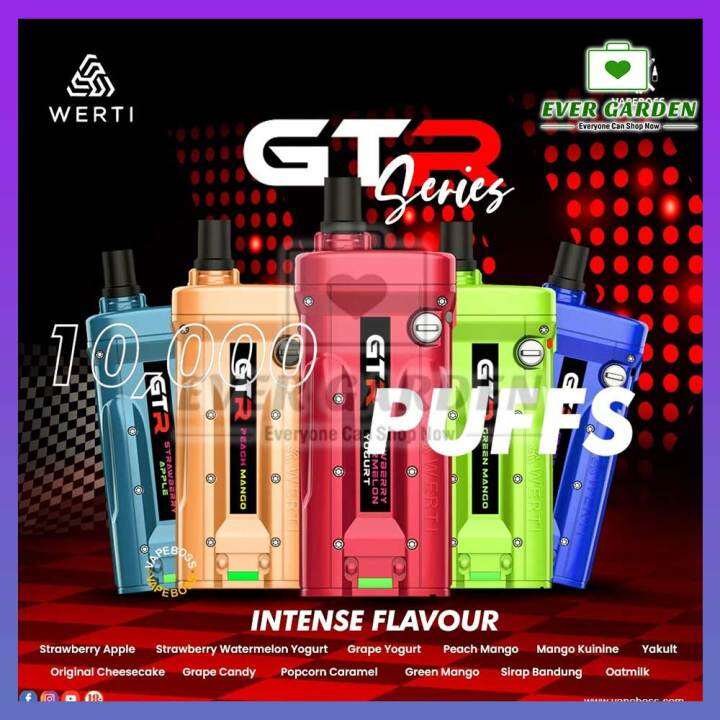 Evergarden WERTI GTR 10,000 PUFF Disposable Mod Vape For Easy Pakai ...