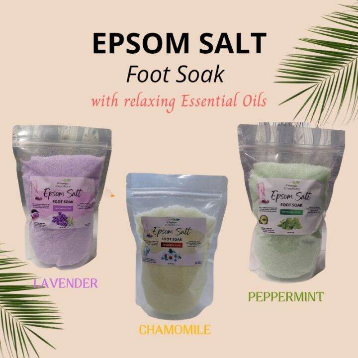 EPSOM SALT FOOT SOAK WITH ESSENTIAL OILS(LAVENDERPEPPERMINTCHAMOMILE