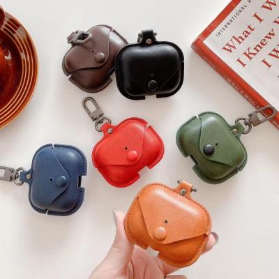 Soft Case For Apple Airpods Pro Accessories For iPhone AirPods 3 Case Key Luxury Leather Storage Bag Earphone Cover Keychain Headphones Accessories