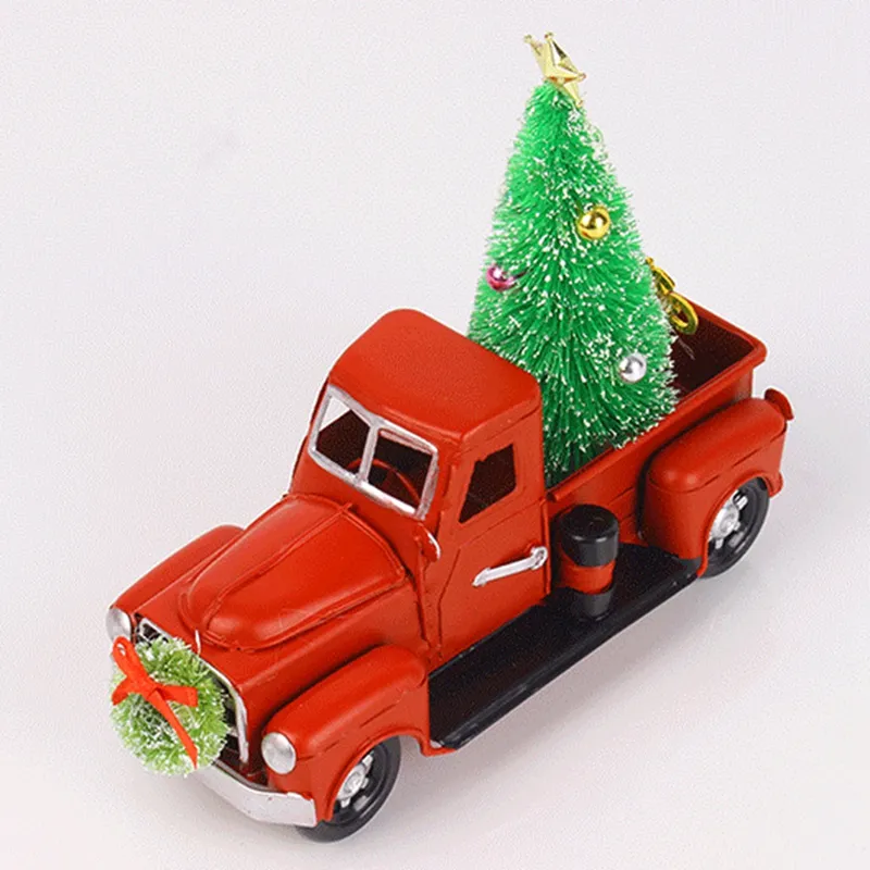 Vintage Red Truck Christmas Decor Handcrafted Red Truck Car Model ...