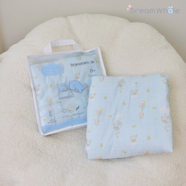 dreamwhale-ผ้าห่มนวมใยไผ่หายใจผ่านได้-2in1-พร้อมสายคล้องกันหล่น-breathable-bamboo-blanket-ใช้ได้ตั้งแต่แรกเกิด