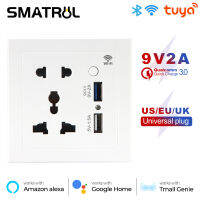 SMATRUL Tuya Wifi สมาร์ทซ็อกเก็ตสหรัฐอเมริกาสหภาพยุโรปสหราชอาณาจักรเสียบด่วนชาร์จอย่างรวดเร็ว3.0 Usb ชาร์จ Timing App ไฟฟ้าสำหรับ Home Alexa