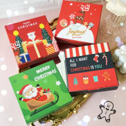 Hộp Quà Bánh Quy Vuông Noel - Đựng Quà Giáng Sinh, Bộ Trang Điểm