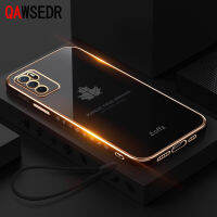 QAWSEDR เคสลายใบเมเปิ้ลสำหรับ OPPO,เคสโทรศัพท์ TPU นิ่มเคลือบตรงสำหรับเด็กผู้หญิง6Z A94 5G พร้อมสายคล้องสำหรับ OPPO Reno 6 Pro