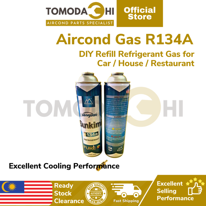 Tomodachi Aircond Gas R134a untuk Kereta Diy (1000G) gas R134a untuk