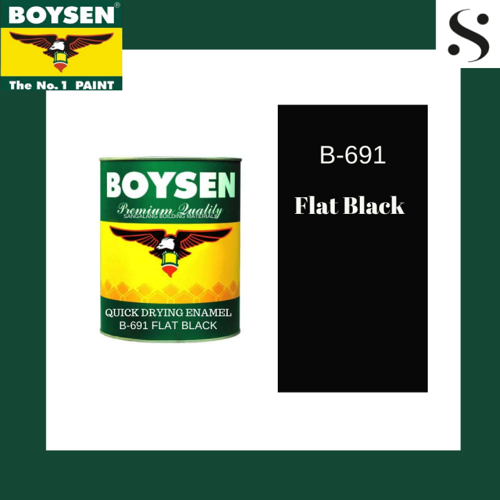 Boysen Quick Dry Enamel Flat Black B-691 1L | Lazada PH