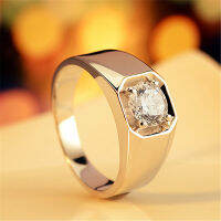 Men Heart of Eternity Size Adjustable Rings Male Stainless Steel Glossy CZ Diamond Band Ring